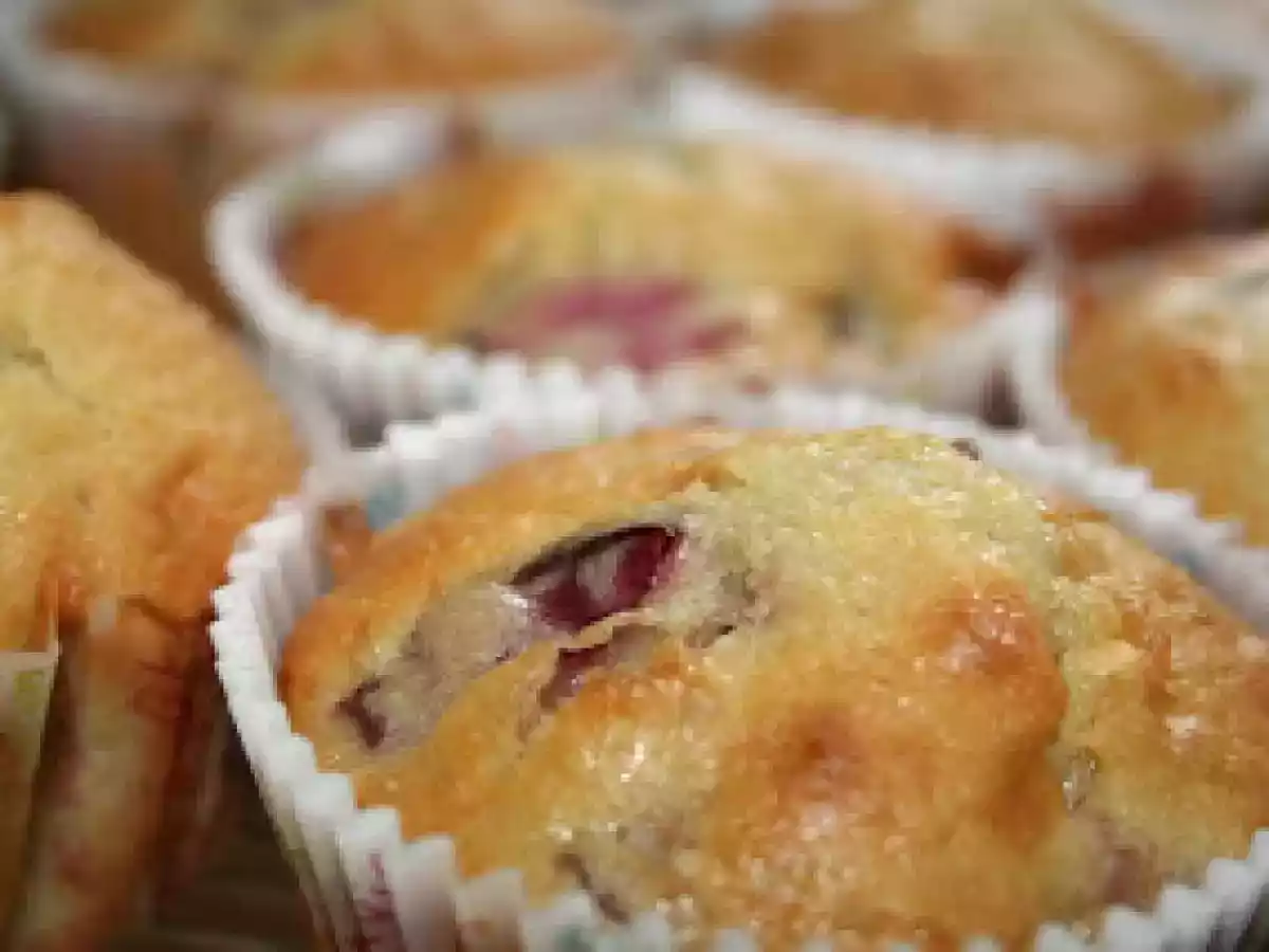 Muffins chocolat blanc cerises