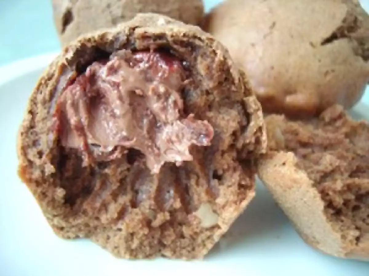 MUFFINS CHOCOLAT CAPPUCCINO AUX NOIX DU BRÉSIL ET AU COEUR FONDANT - photo 3