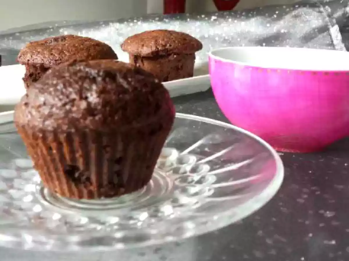 Muffins chocolat, coeur fondant chocolat blanc - photo 3