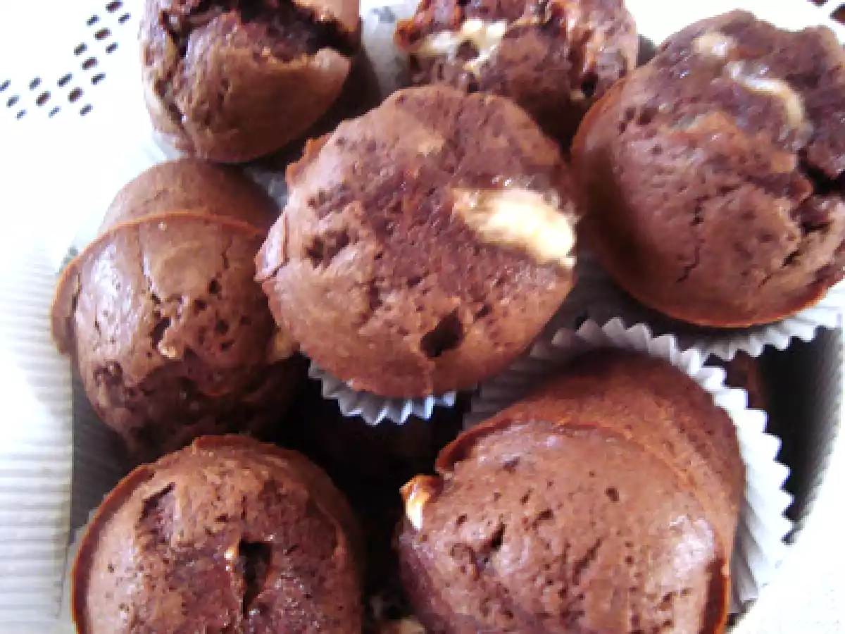 Muffins chocolat et coeur fondant de nogat