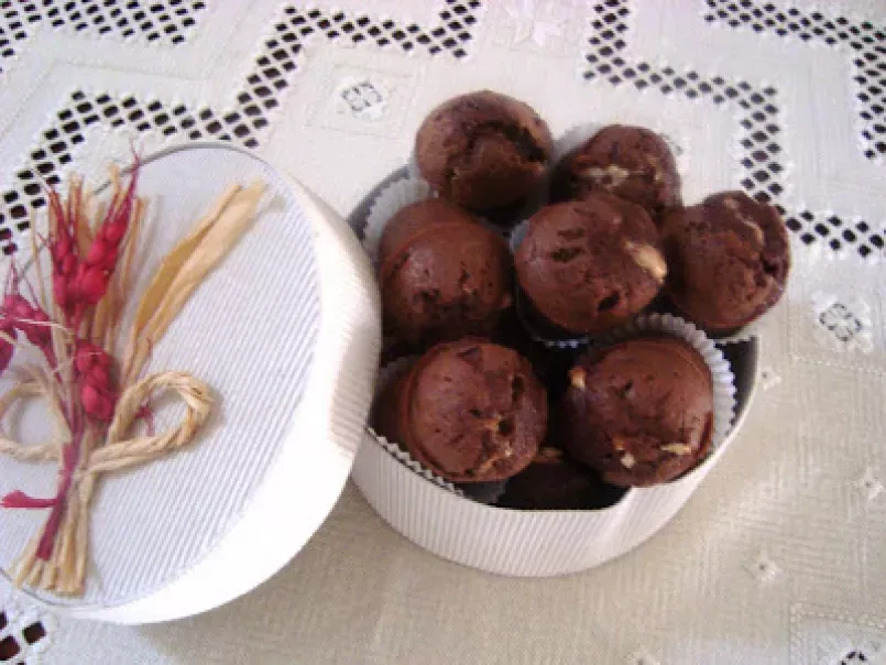 Muffins chocolat et coeur fondant de nogat - photo 3
