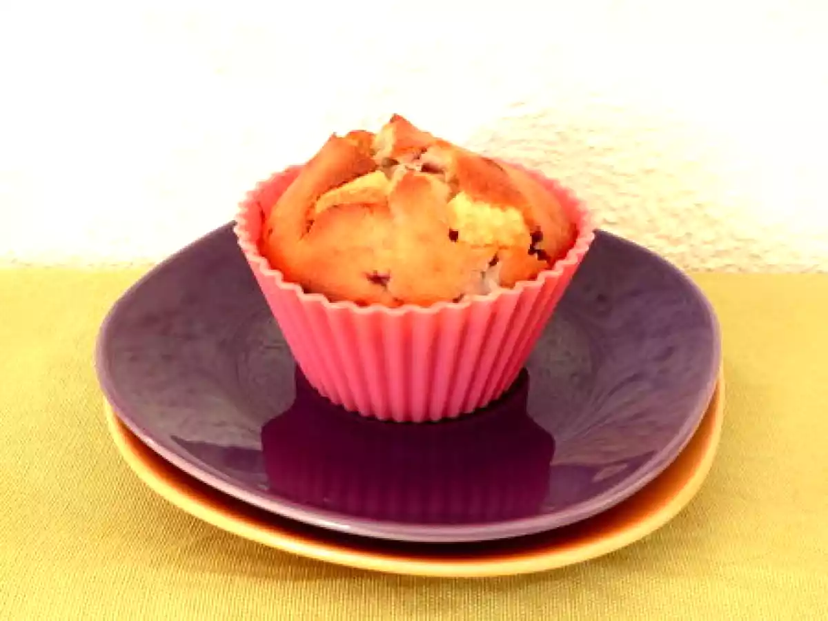 Muffins fondants chocolat blanc & griottes