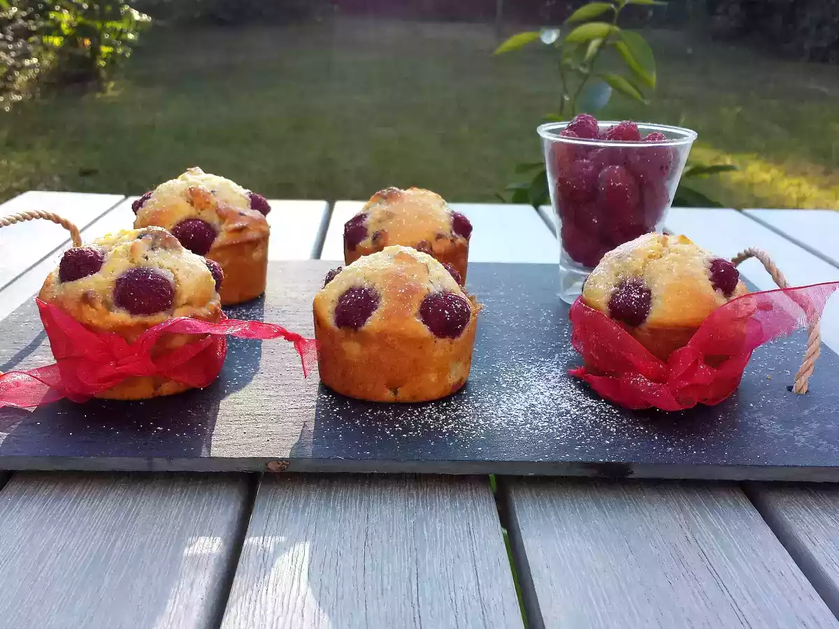 Muffins framboises et noisettes