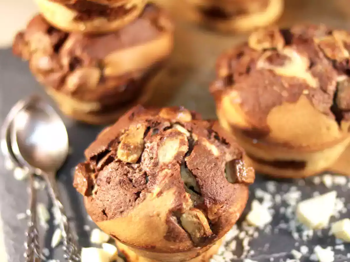 Muffins marbrés aux chunks de chocolat blanc
