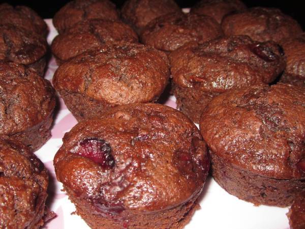 Muffins moelleux chocolat cerise