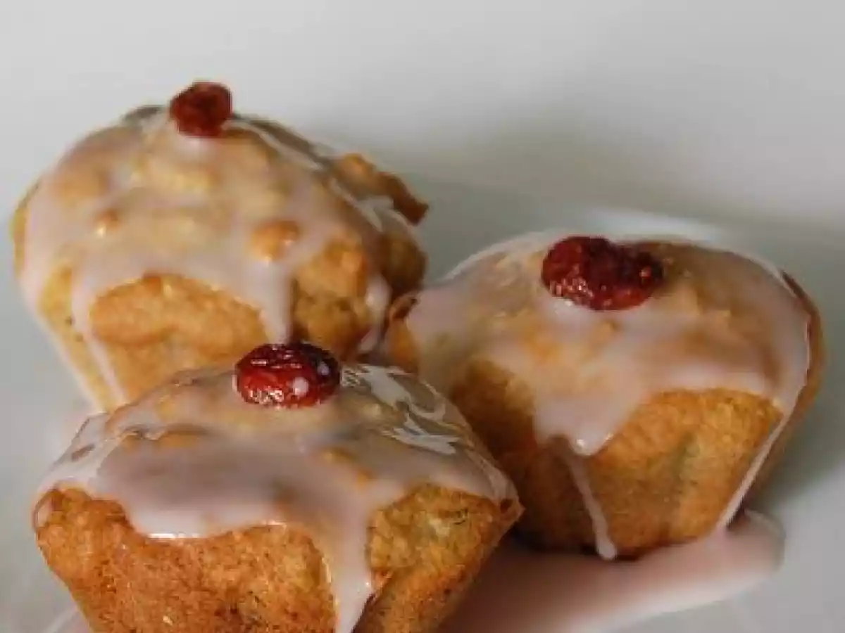 Muffins roses à la compote de pommes et aux canneberges, sans gluten - photo 2