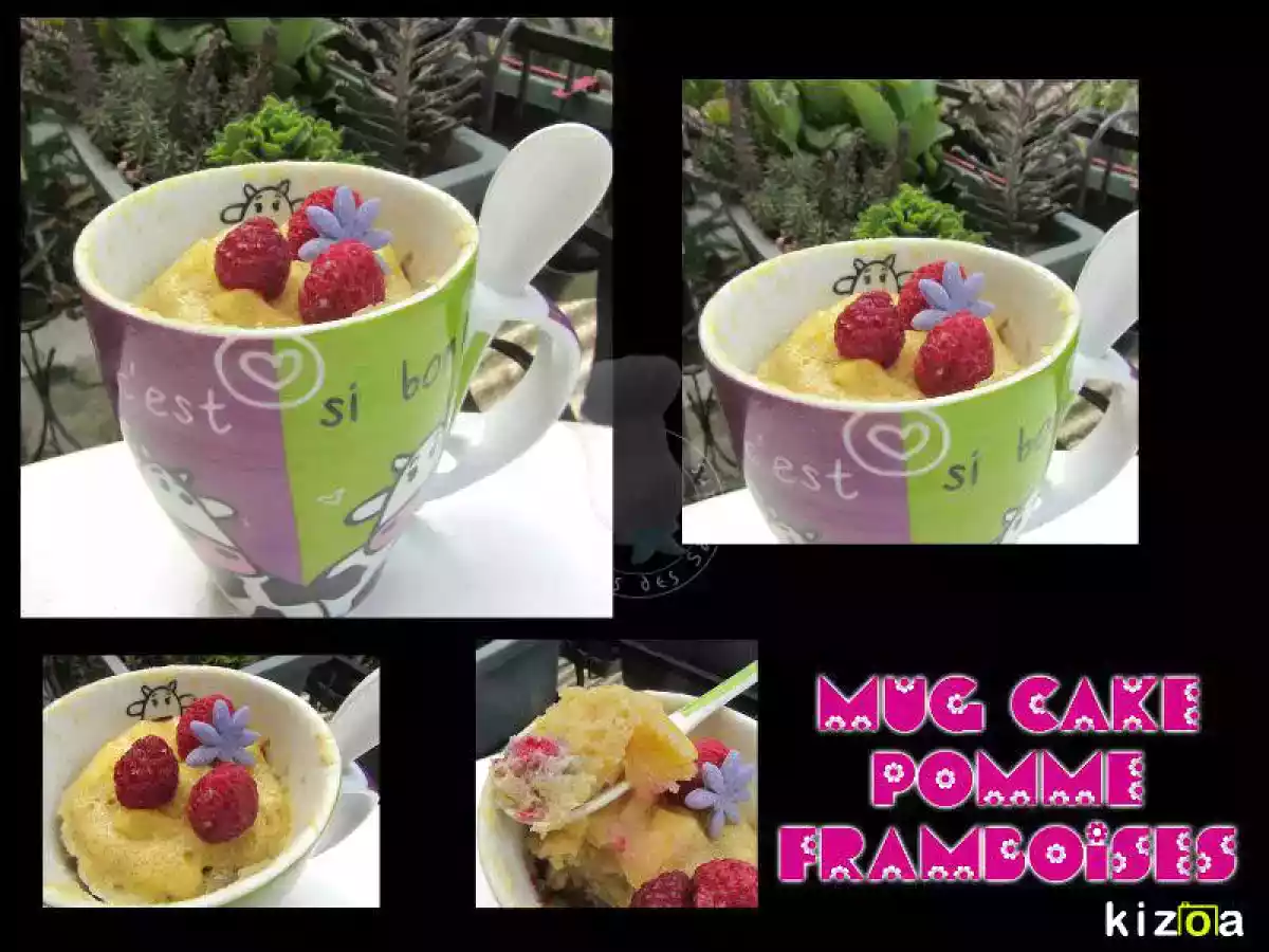 Mug cake pomme framboise