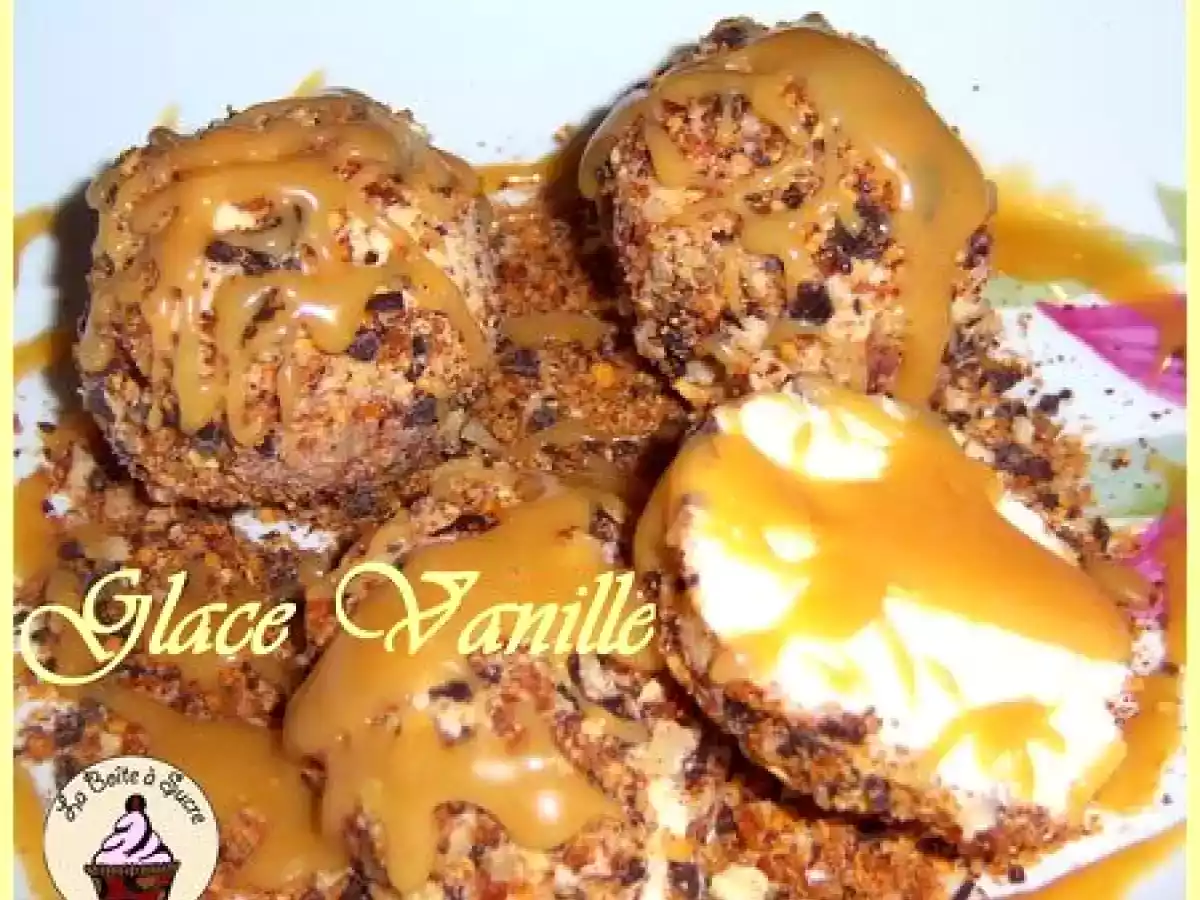 Mystère vanille en coque gourmande et sauce au bonbon caramel