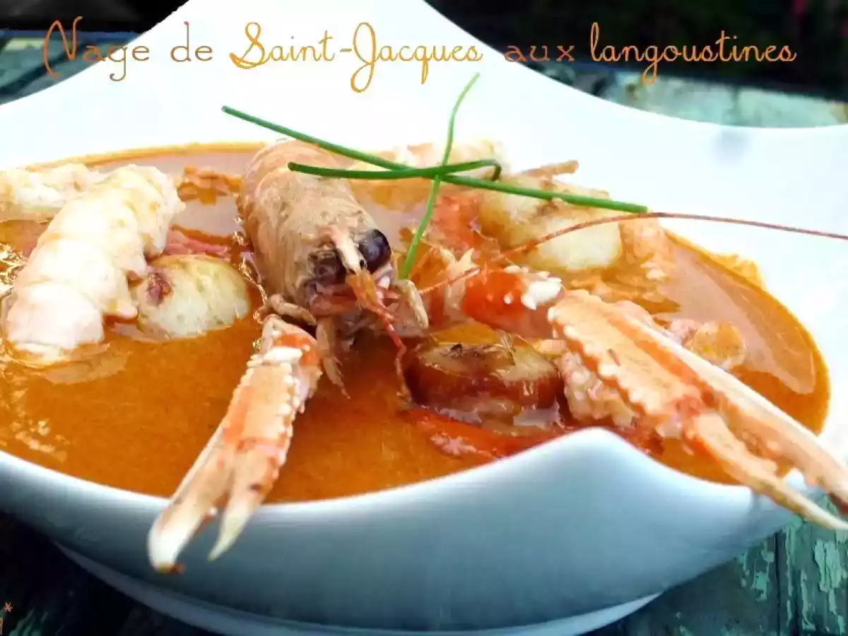 Nage de Saint-Jacques aux langoustines