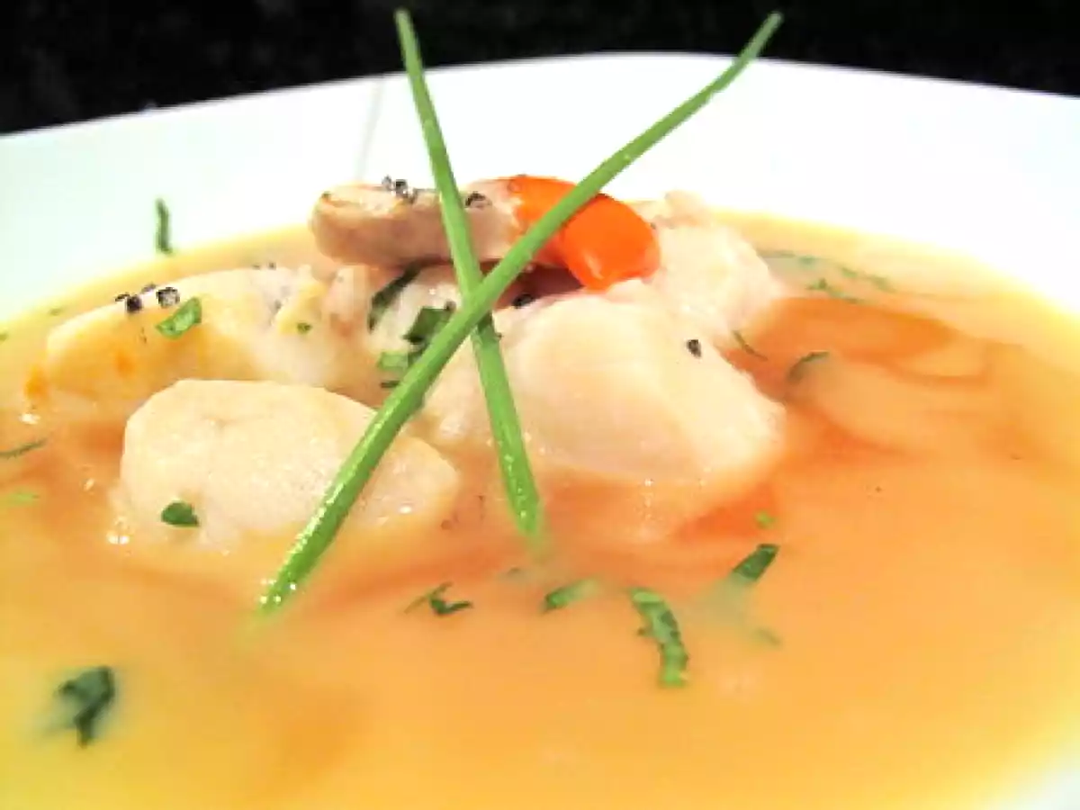 Nage de St Jacques au caramel de citron confit, poivre vert et beurre salé - photo 2