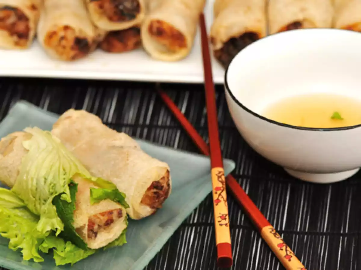 Nems au porc et aux crevettes, la recette maison sans gluten.