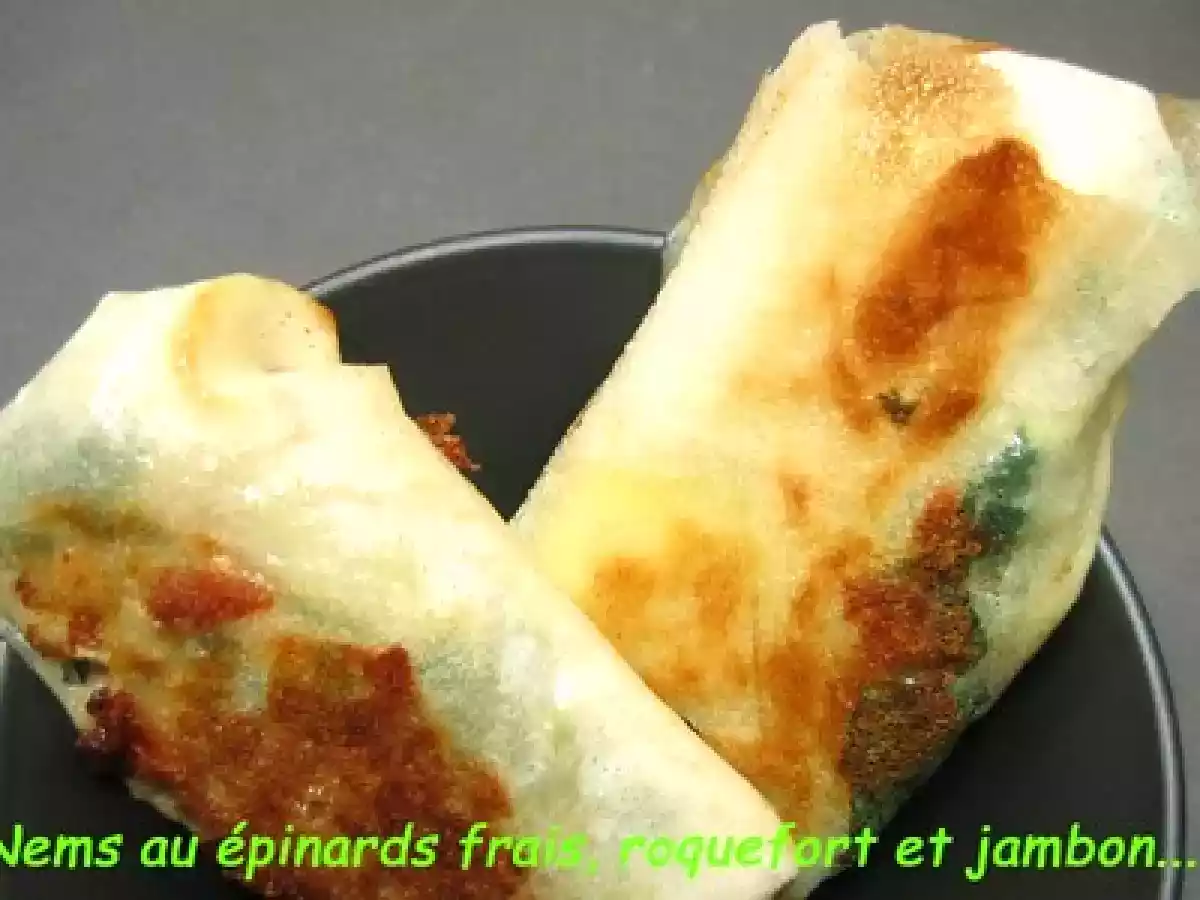 NEMS D'EPINARDS FRAIS, ROQUEFORT ET JAMBON