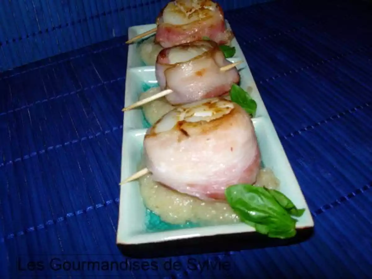 Noix de Saint-Jacques au Lard et purée de Céléri