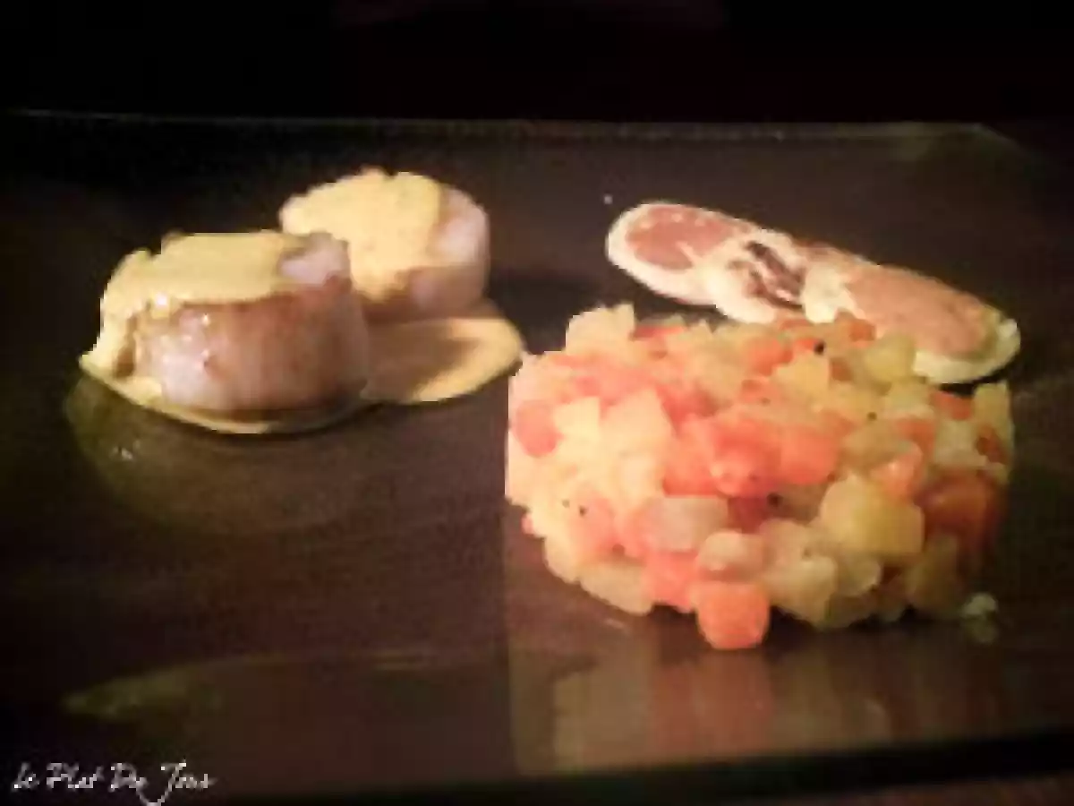 Noix de Saint-Jacques & crème au safran