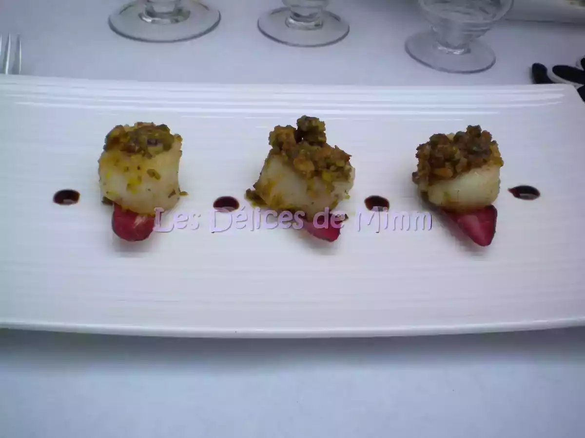 Noix de Saint-Jacques en croûte de pistache