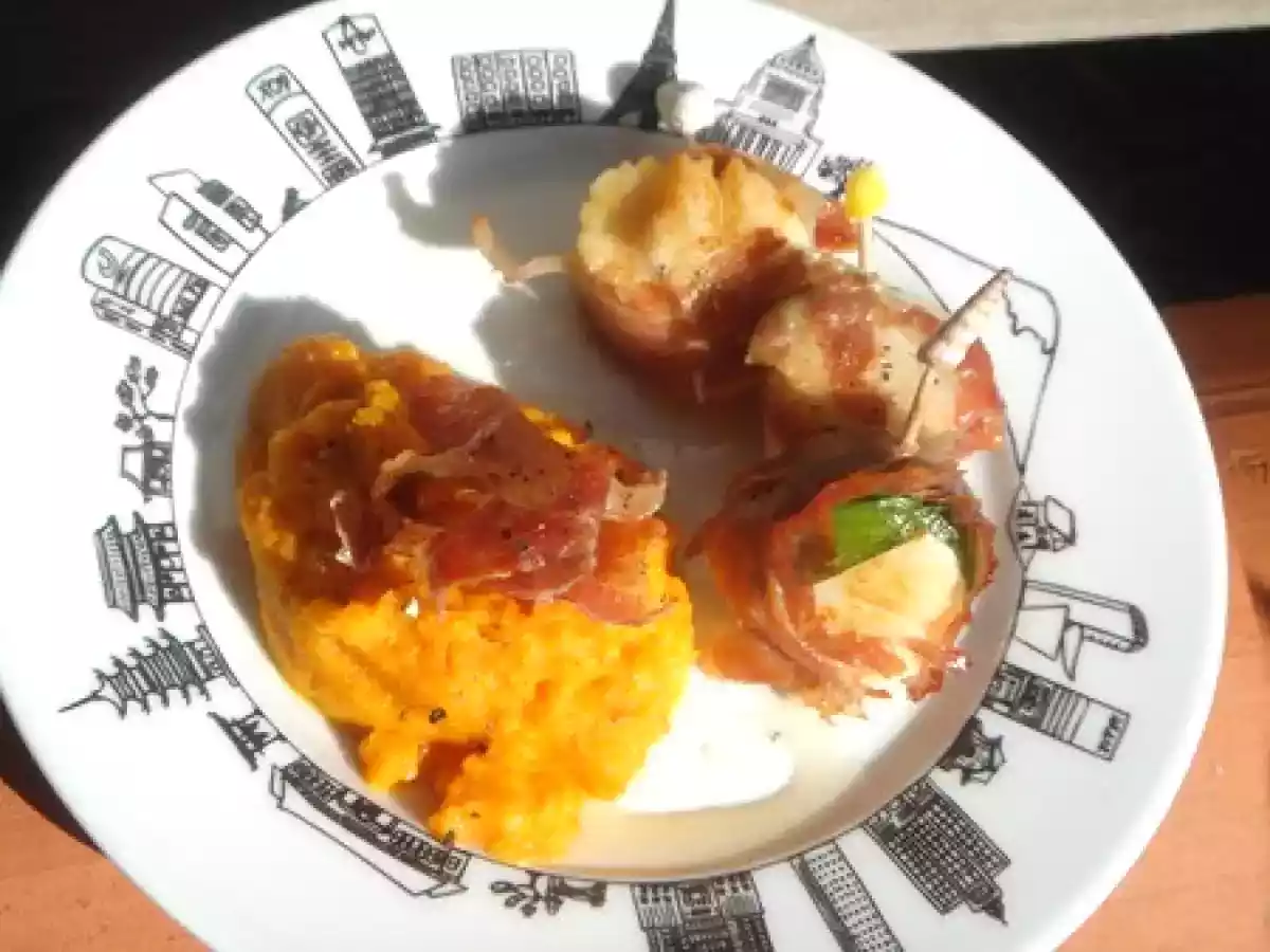 Noix de saint jacques en robe de jambon de Bayonne et flambées au wisky ! - photo 3