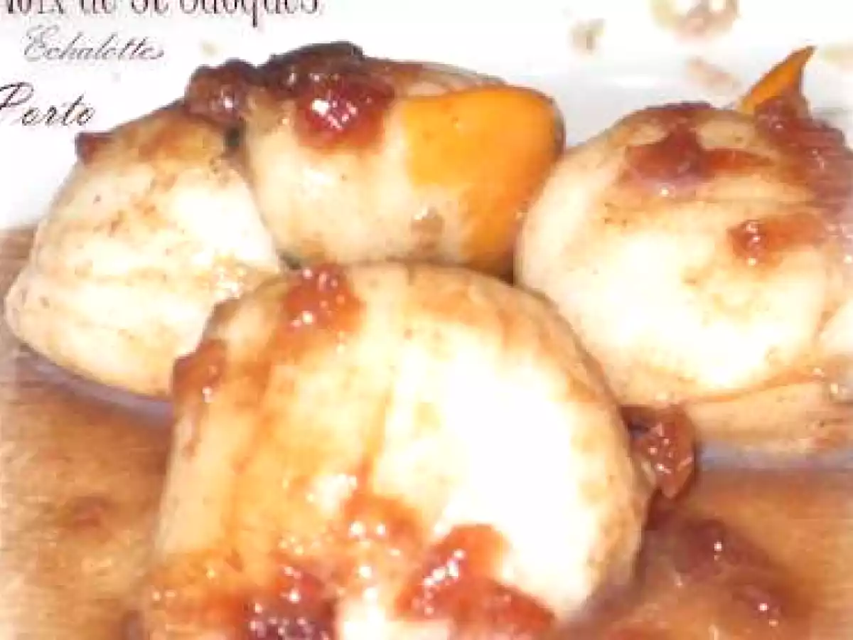 Noix de st Jacques au porto et aux échalotes