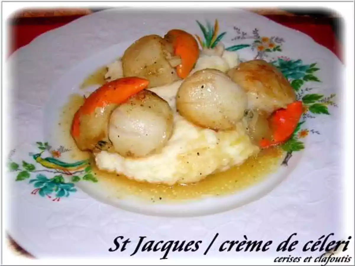 NOIX DE ST-JACQUES ET SA CREME DE CELERI