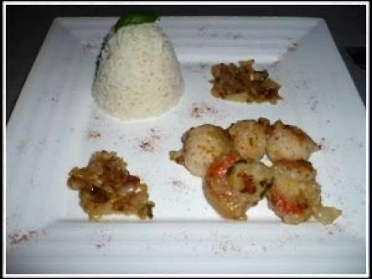 Noix de St Jacques et timbale de riz