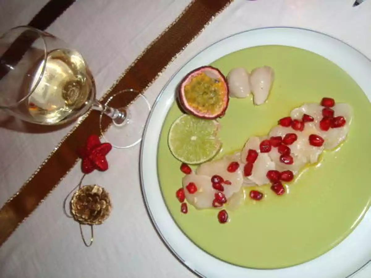 ¤¤¤ Notre entrée de Noël : Carpaccio de St Jacques aux fruits exotiques - photo 2