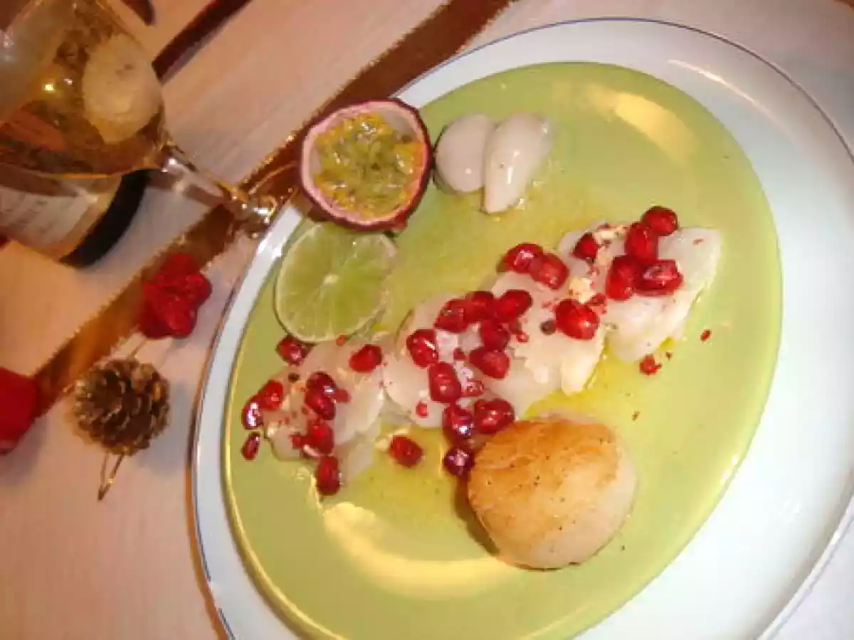 ¤¤¤ Notre entrée de Noël : Carpaccio de St Jacques aux fruits exotiques - photo 3