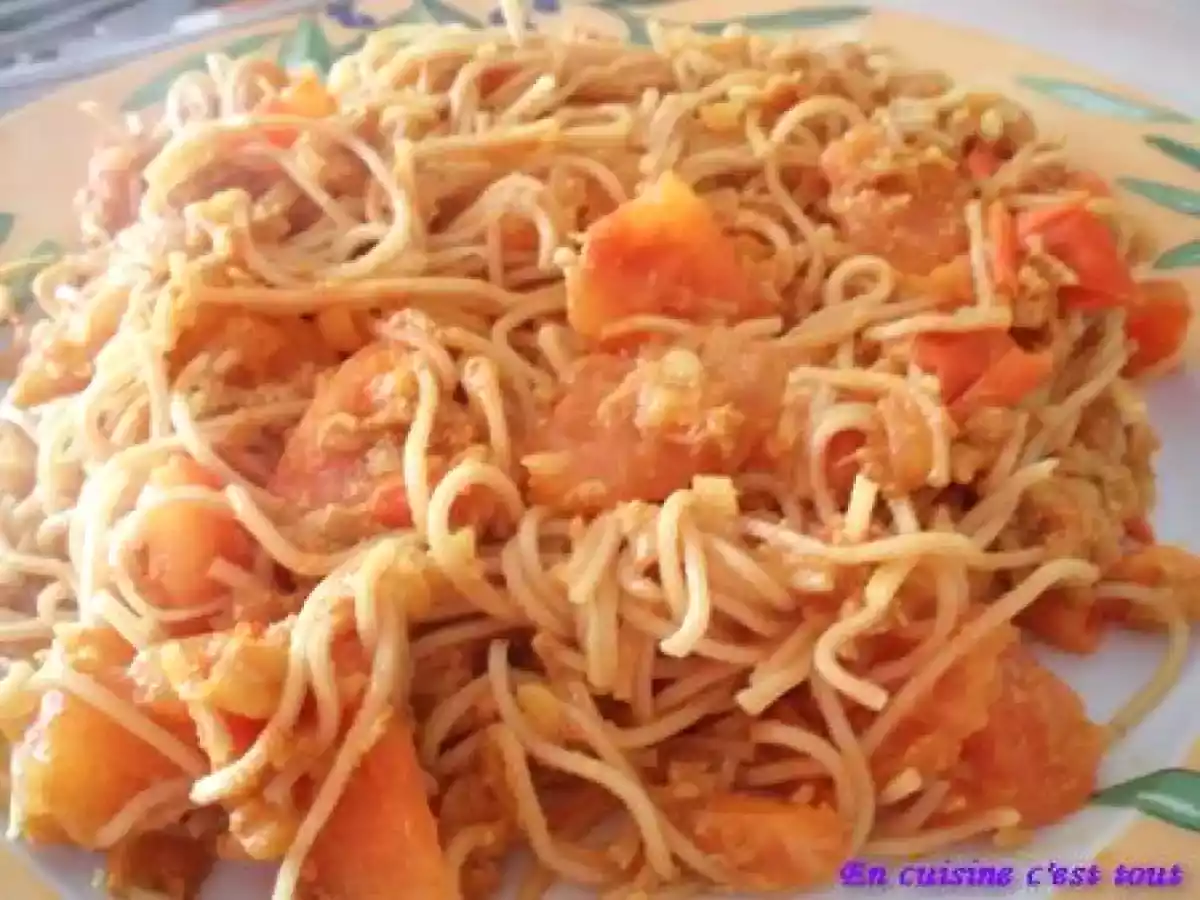 Nouilles sautées au thon et au gingembre