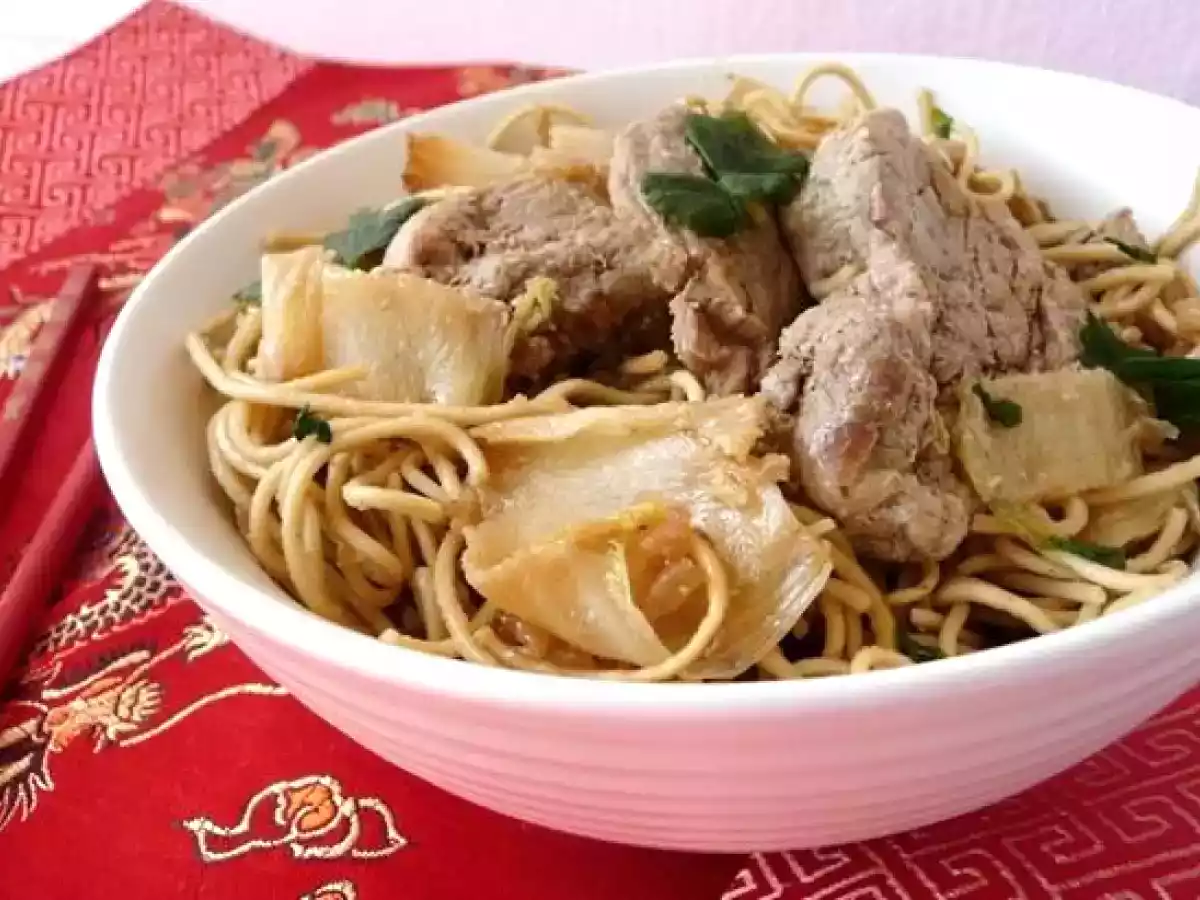 Nouilles sautées porc et choux chinois - photo 3