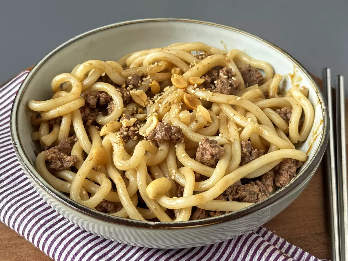 Nouilles udon au bœuf haché, recette express - photo 3