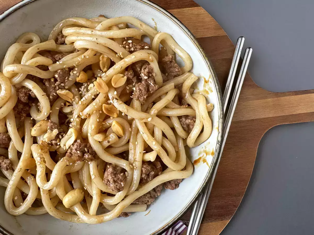 Nouilles udon au bœuf haché, recette express - photo 4