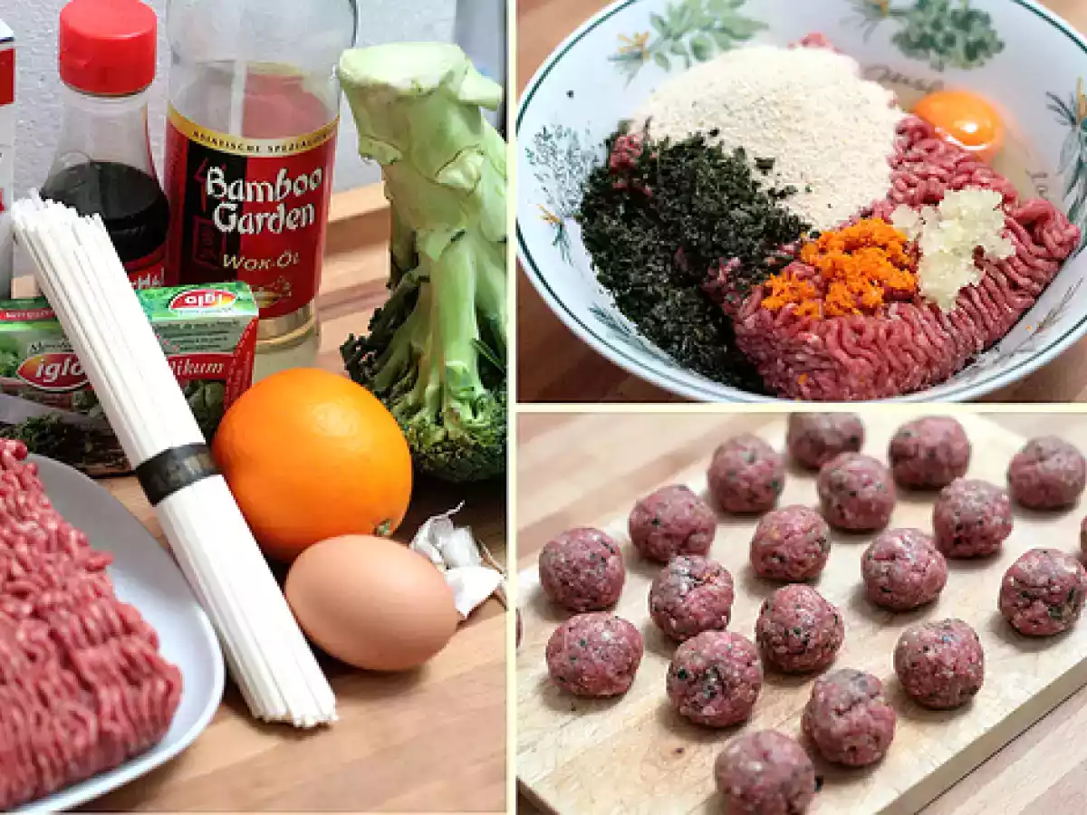 Nouilles Udon au brocoli et boulettes de boeuf - photo 2