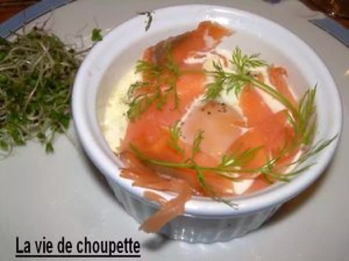 OEUF COCOTTE ANETH ET SAUMON FUME