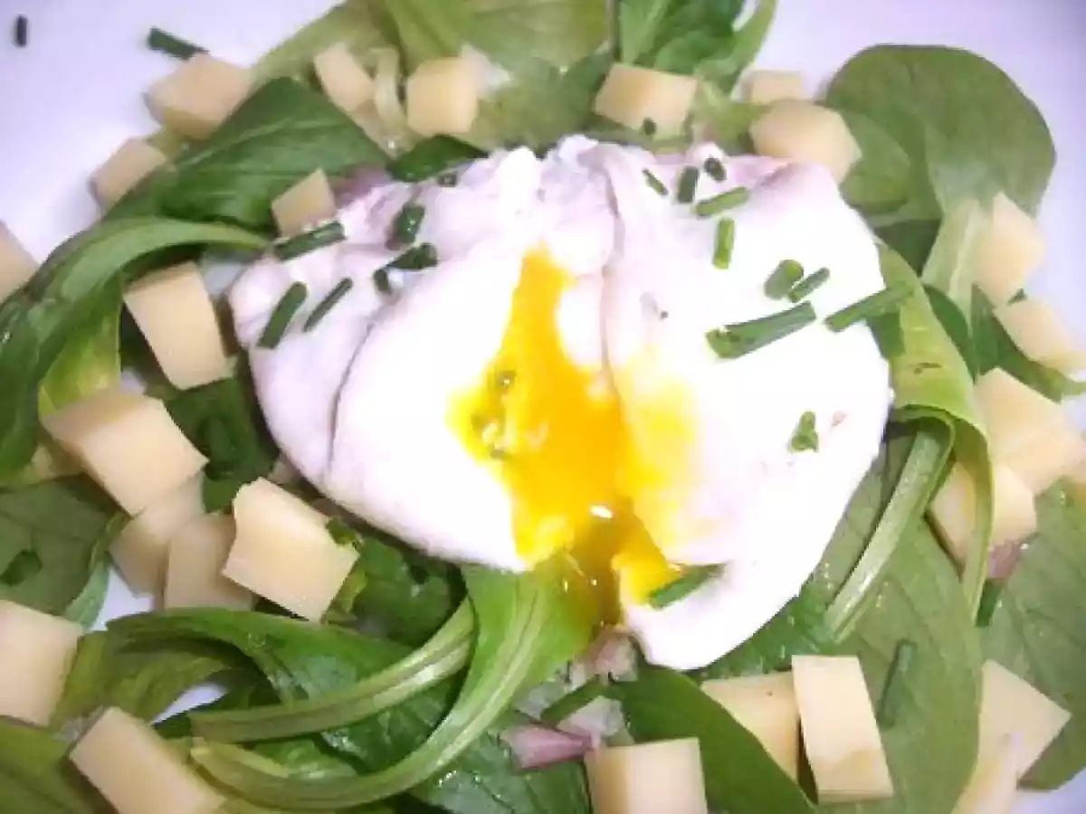 Oeuf poché sur lit de mâche - photo 3
