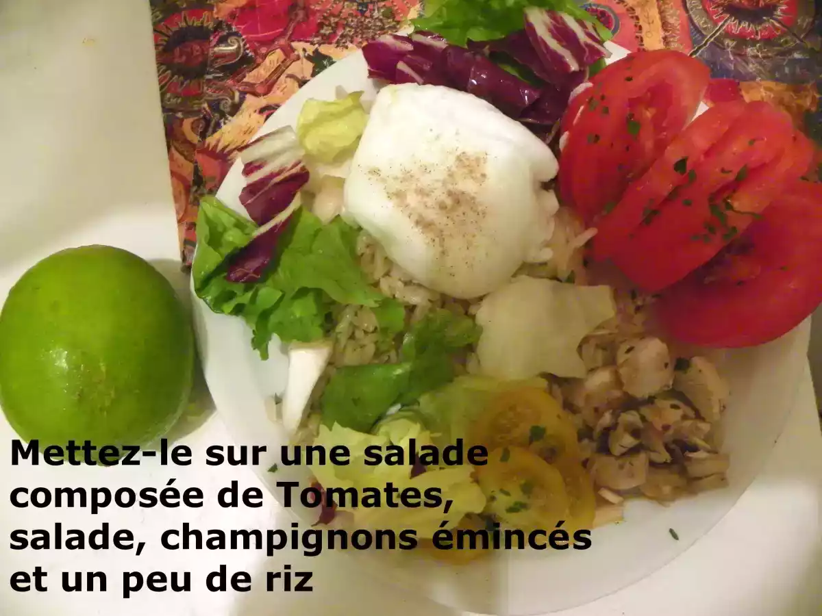 Oeuf poché sur un lit de salade - Recette très facile & rapide