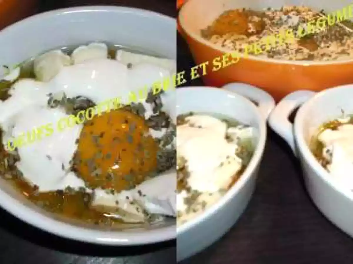 Oeufs cocotte au brie et ses petits légumes