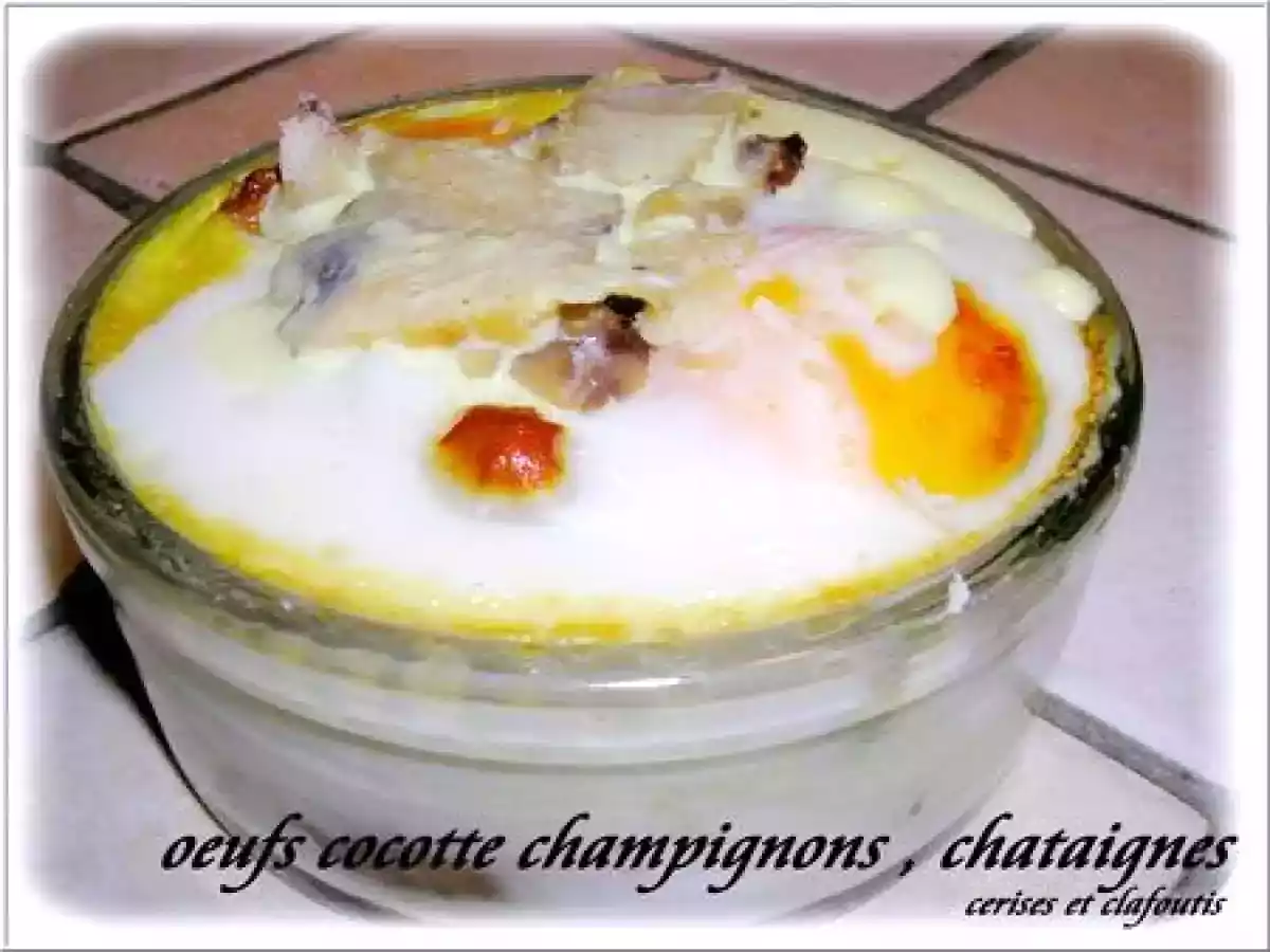 OEUFS COCOTTE AU CURCUMA CHAMPIGNONS ET CHÂTAIGNES ( recette A-Sophie PIC )