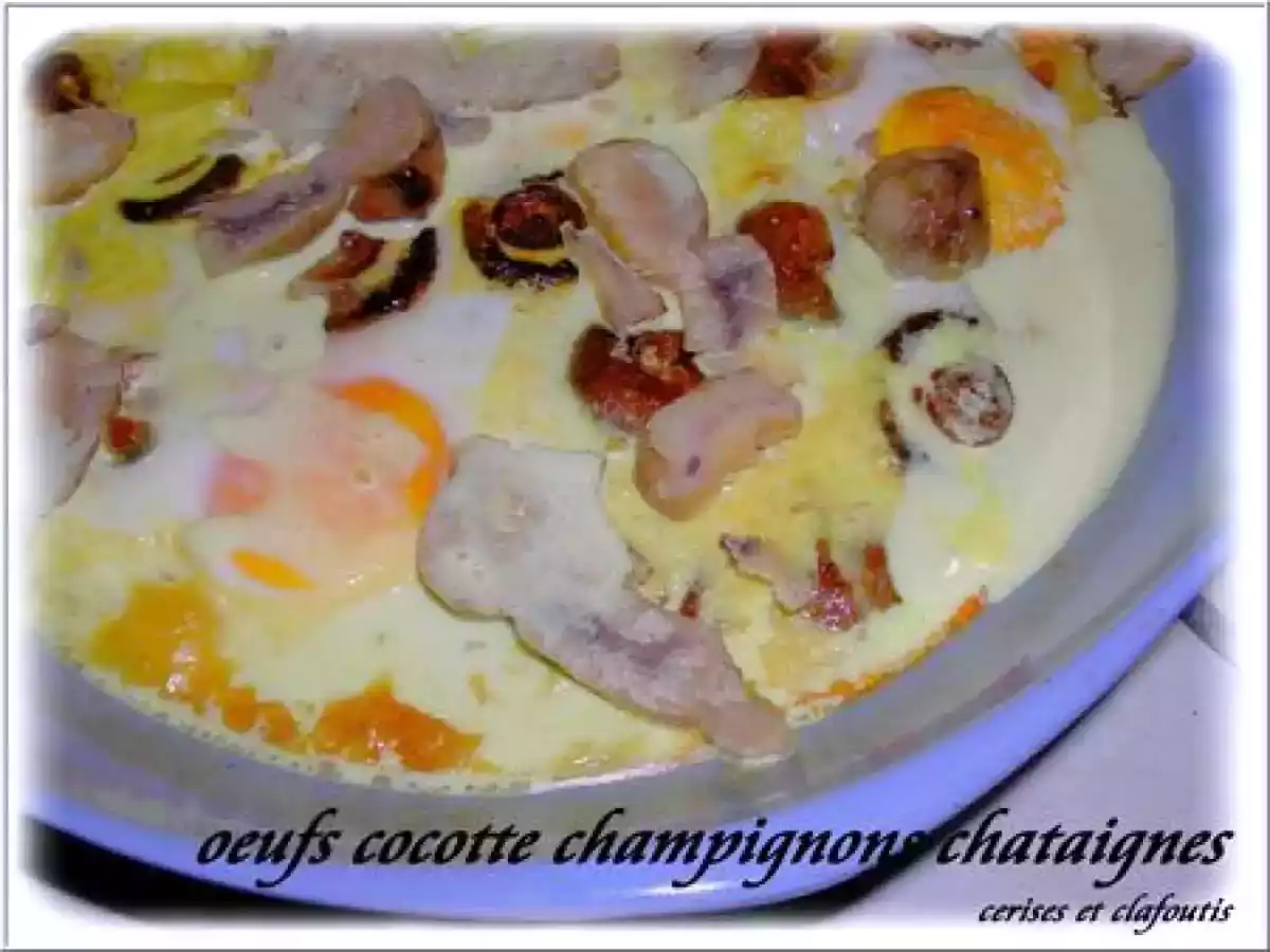 OEUFS COCOTTE AU CURCUMA CHAMPIGNONS ET CHÂTAIGNES ( recette A-Sophie PIC ) - photo 2