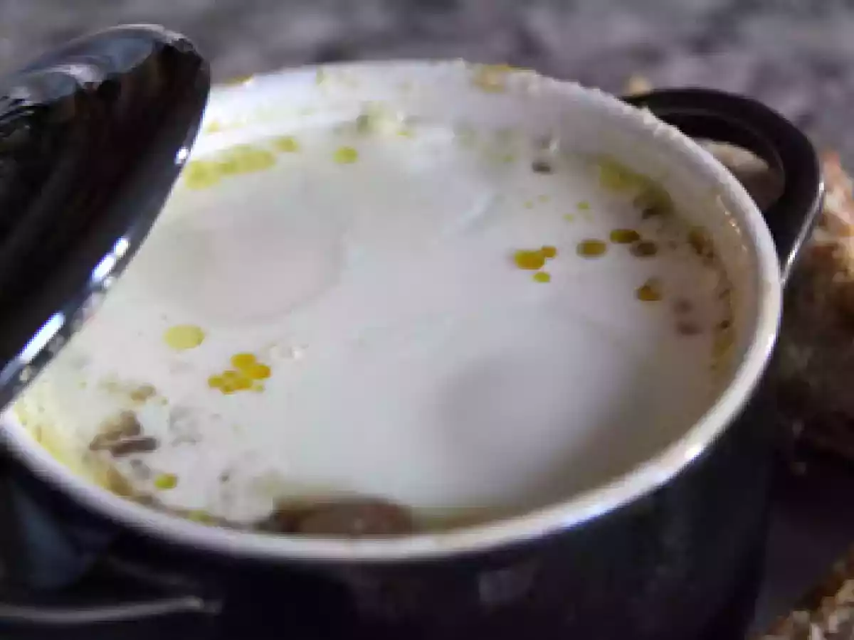 Oeufs cocotte au foie gras, faits maison