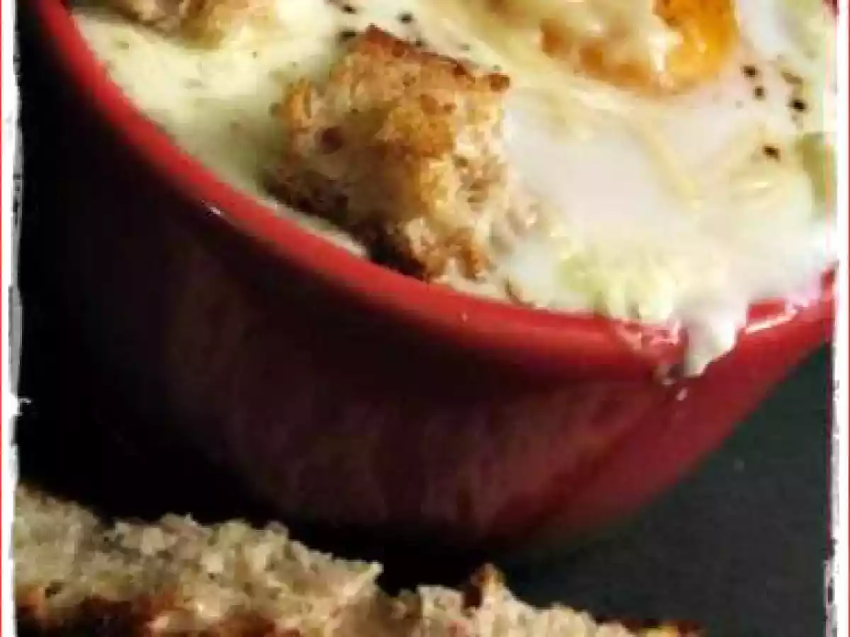 Oeufs cocotte poireaux et lardons