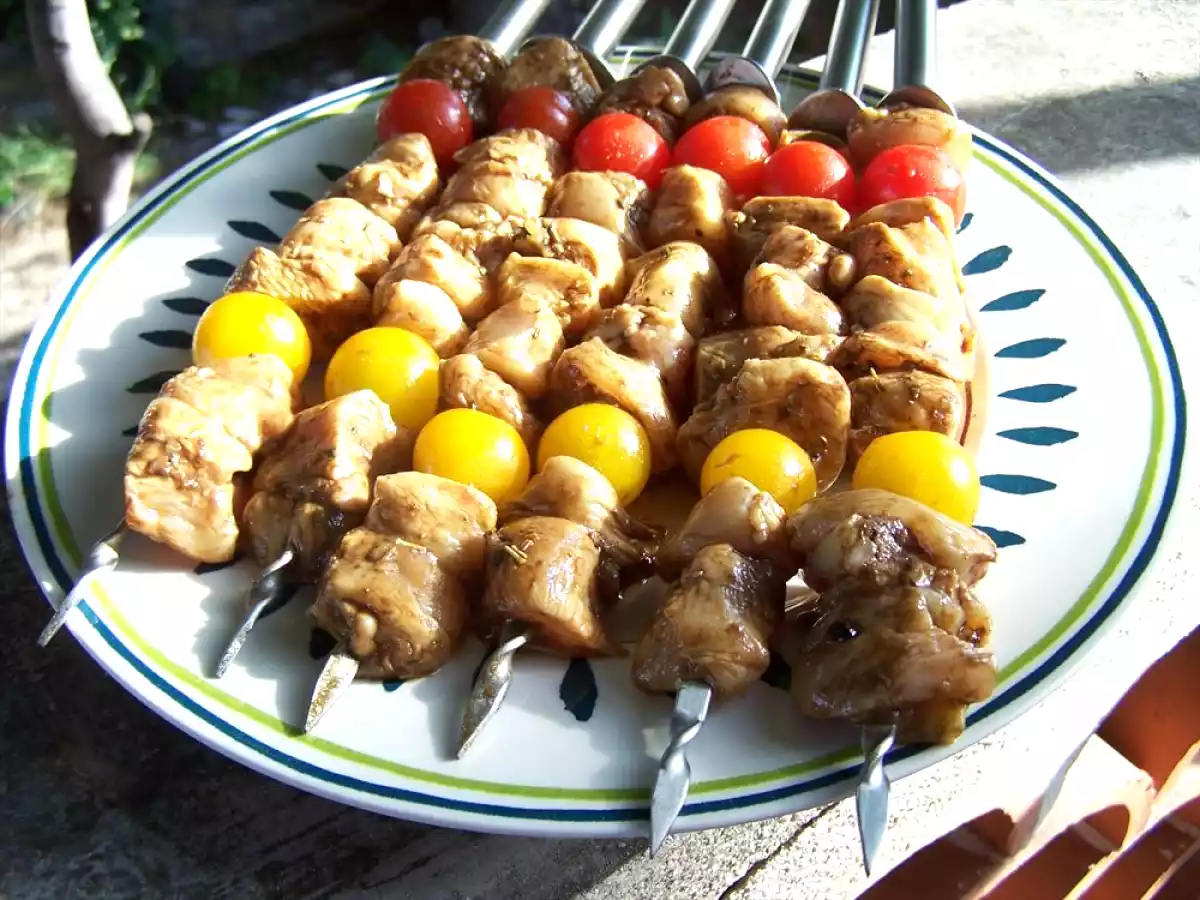 Olala, des brochettes de poulet au balsamique !