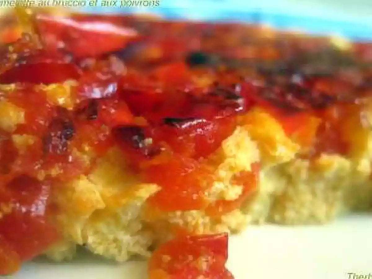 Omelette au bruccio et aux poivrons