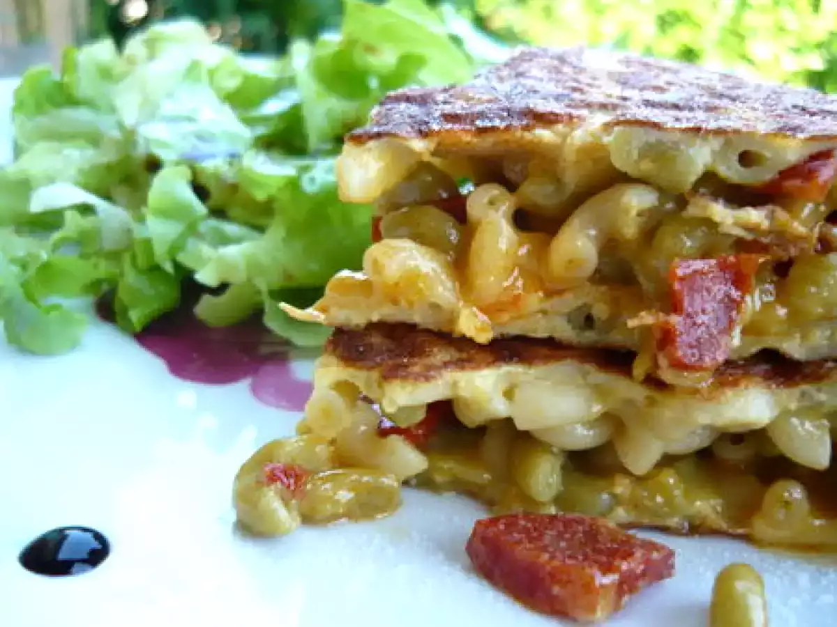 OMELETTE AUX COQUILLETTES ET AU RONDELE, ORIGINAL ET SUPER BON!! - photo 2