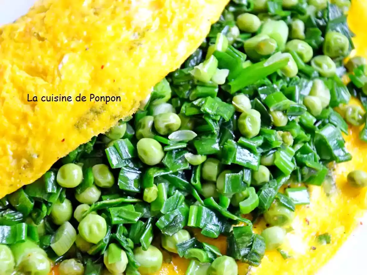 Omelette aux petits pois d'Alain Ducasse, végétarien