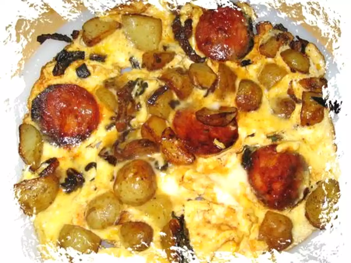 Omelette aux pommes de terre de Noimoutier et au chorizo