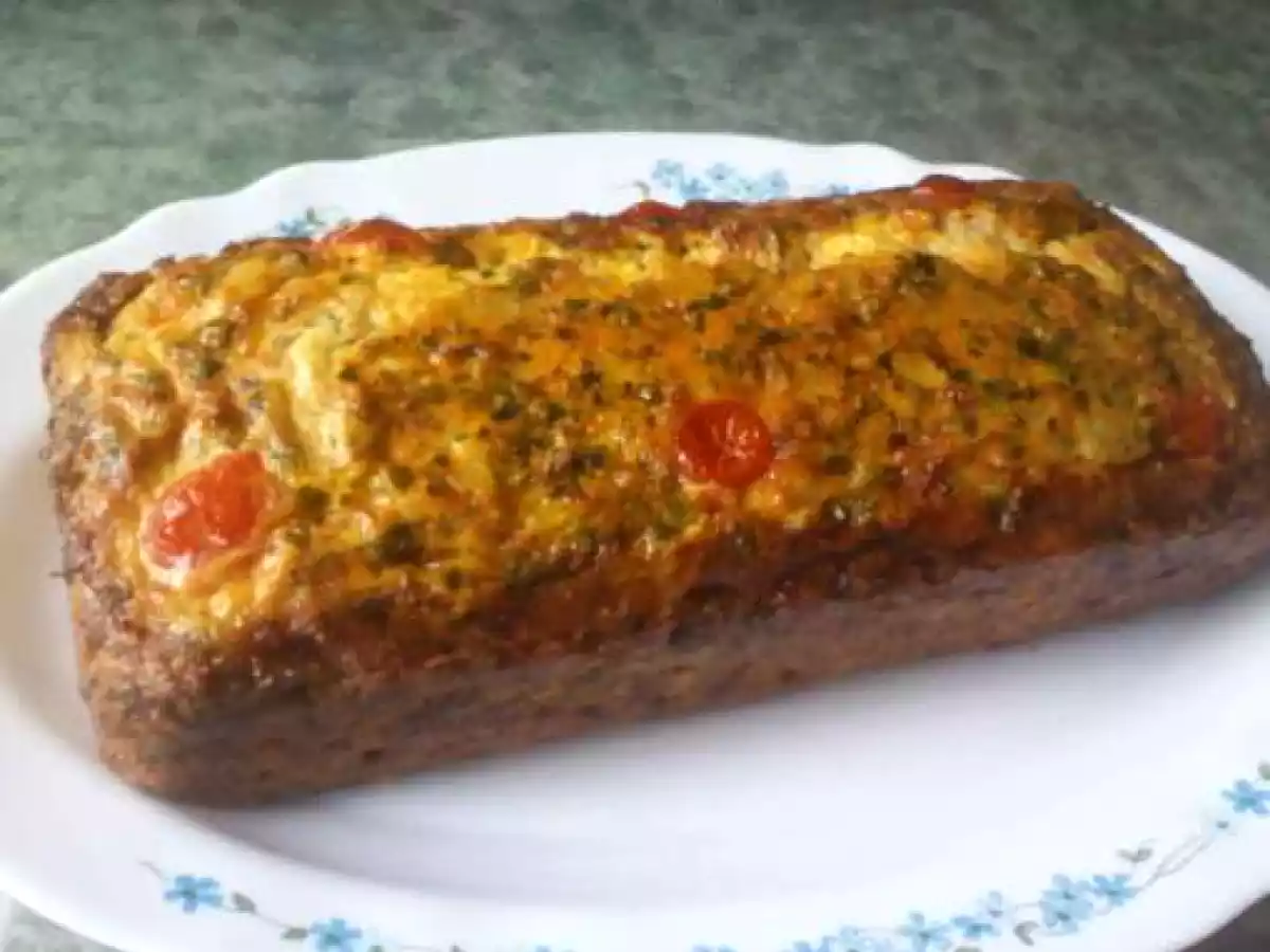 Omelette cake aux petits pois et pomme de terre