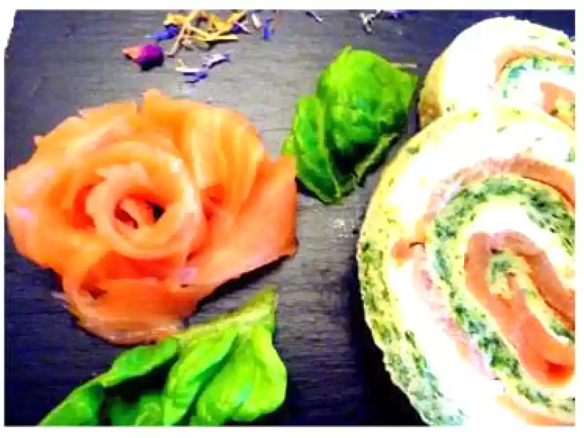 omelette roulée épinards et saumon - photo 3