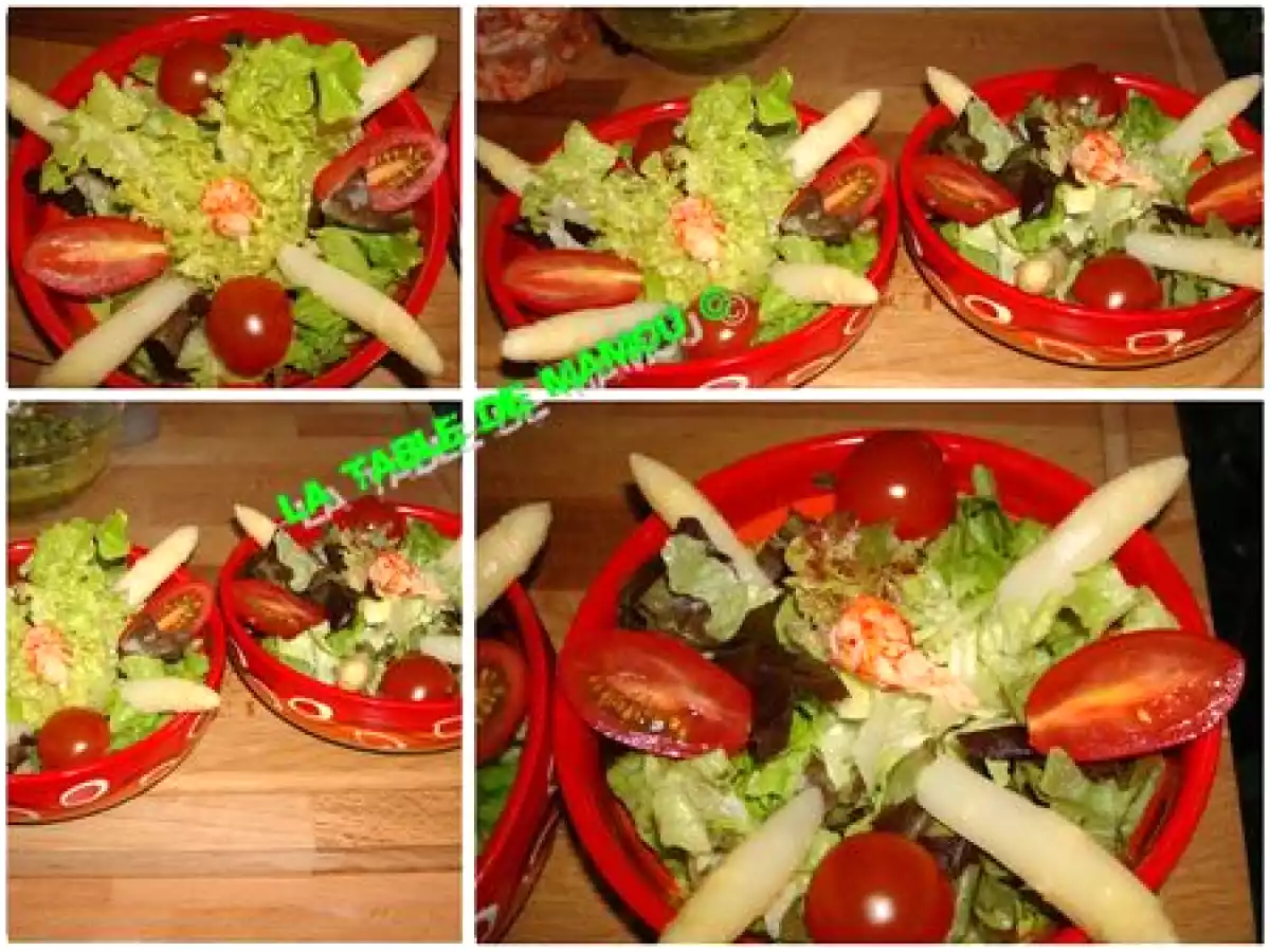 Omelette soufflée aux écrevisses et asperges