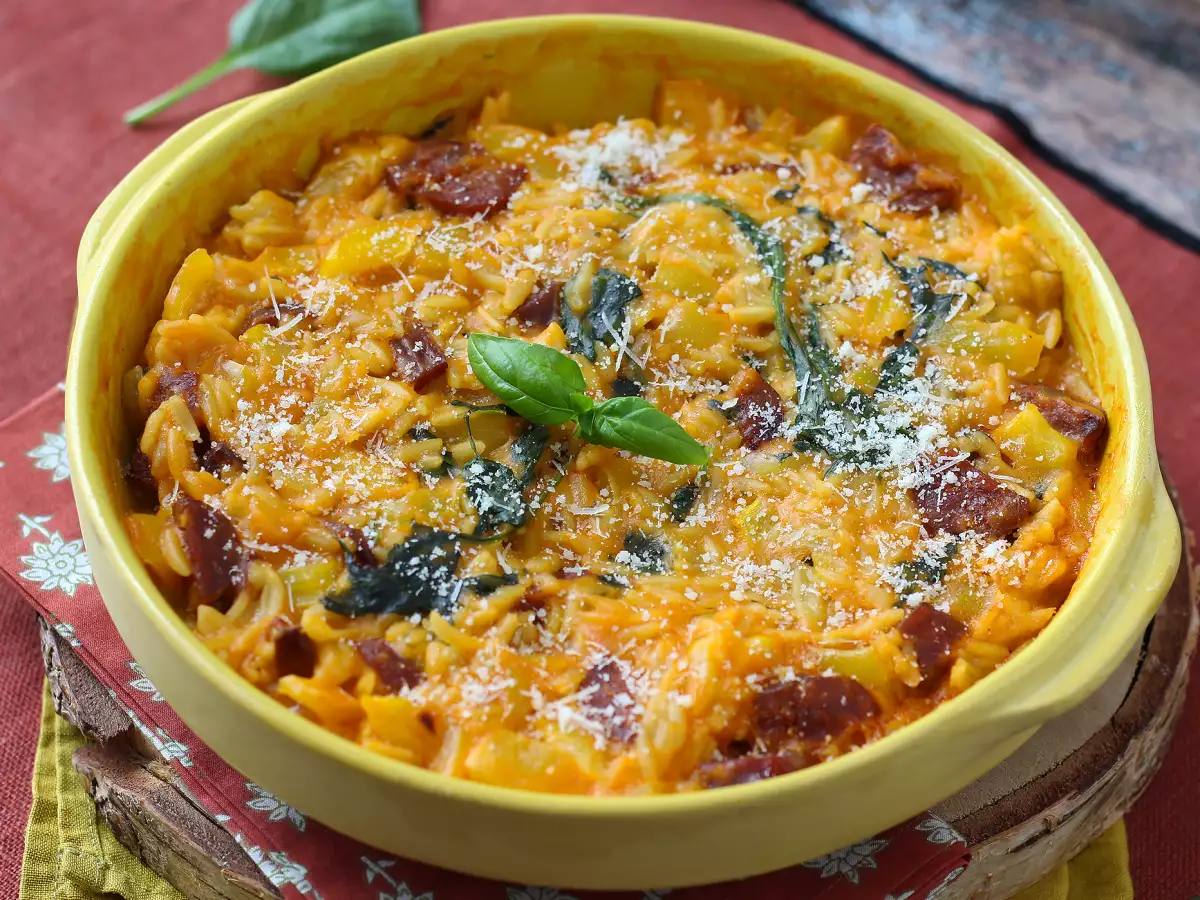 One pot orzo poivrons, chorizo et épinards - photo 6