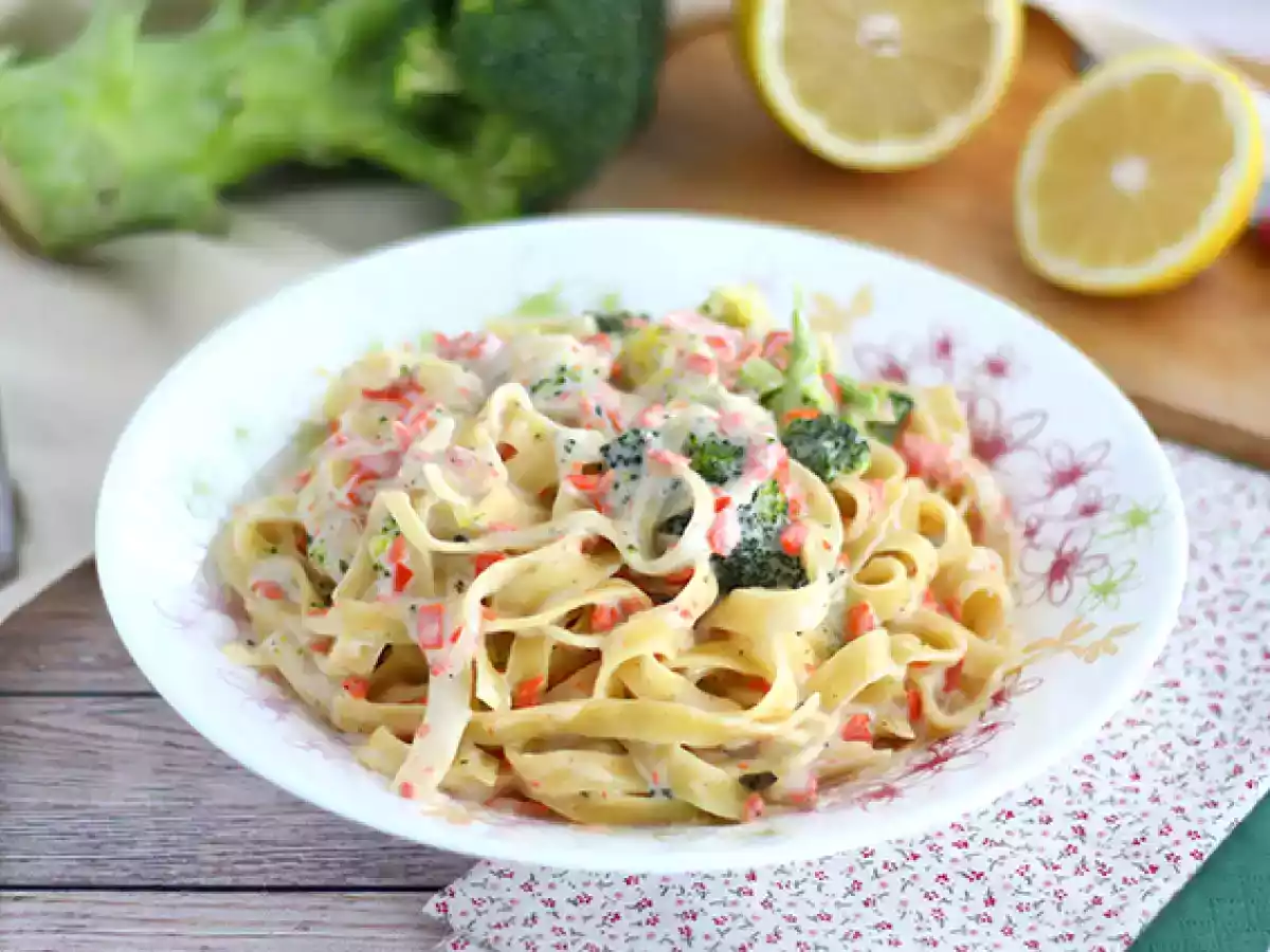One pot pasta - Tagliatelles au saumon et brocolis