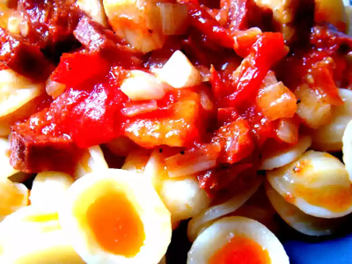 Orecchiette, chorizo, pimento