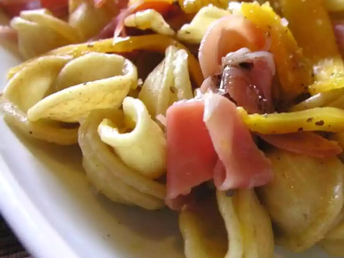 Orecchiettes à la mangue et au jambon cru